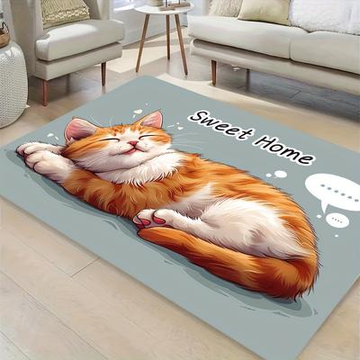 1 pz tappeti da cucina anti-fatica, simpatico gatto stampa impermeabile antiscivolo spesso tappetino da cucina imbottito resistente e confortevole tappetino in piedi per cucina