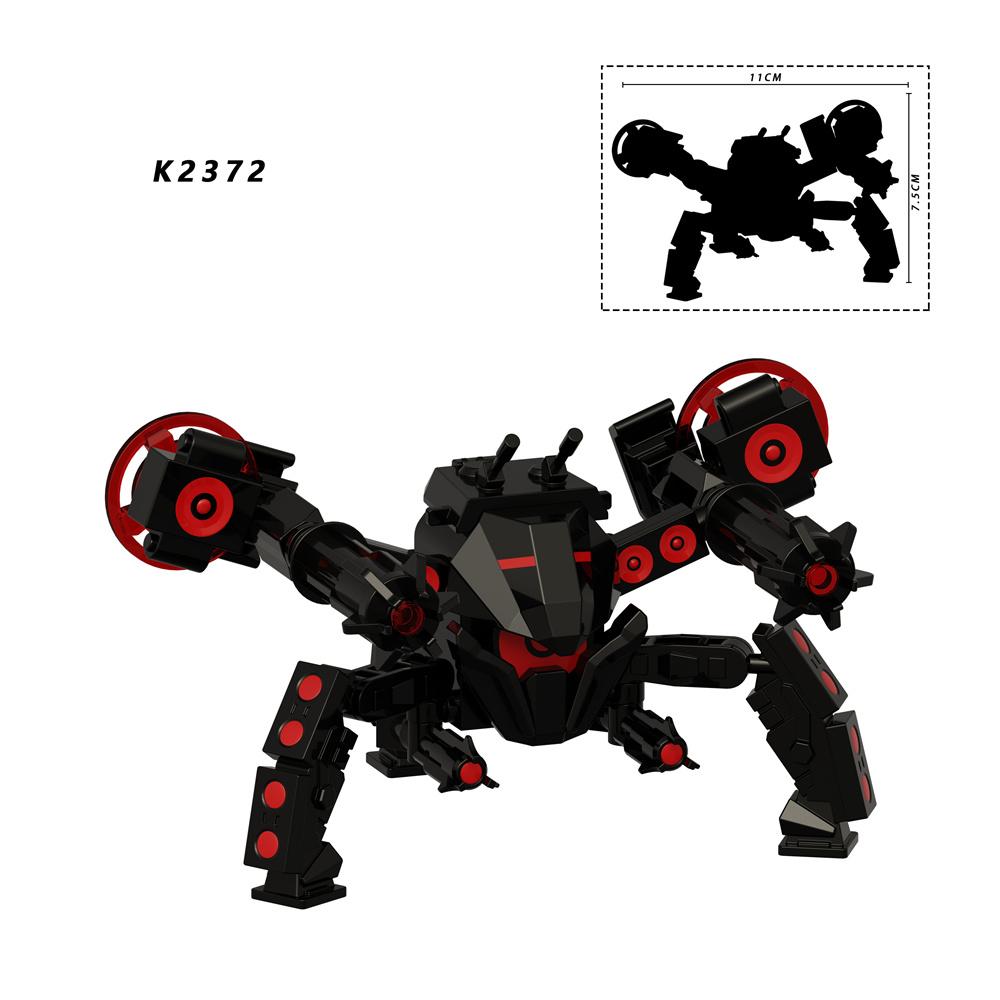 Mini socha pavoučího robota Stavebnice Sestavená figurka Domácí dekorace na stůl Ornament K2371 K2372