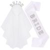 Bride-To-Be Pearl Headband Veil Shoulder Strap 2-Piece Bride Single Pie Headband Wedding Essential Dress