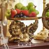 Retro Wald Europäischer Goldener Engel Kupfertablett Französisches Retro Schmuckdisplay Obstschale Heimdekoration Ornament