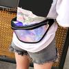 Transparent Waist Bag Waterproof Mini Fanny Pack Iridescent Belt Bag with Adjustable Strap for Women Men Travel Fitness Outdoor Use