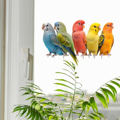 Painted Parrot Balcony Glass Home Beautification and Decoration Electrostatic Window Stickers