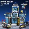 Giant Police Station Architecture Building Blocks Airplane Motorcycle Police Car Building Blocks DIY Children Toy Holiday Gift