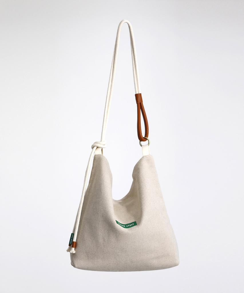 Green Stuff Loose Fit Rope Shopper Bag 57 Linen - Beige