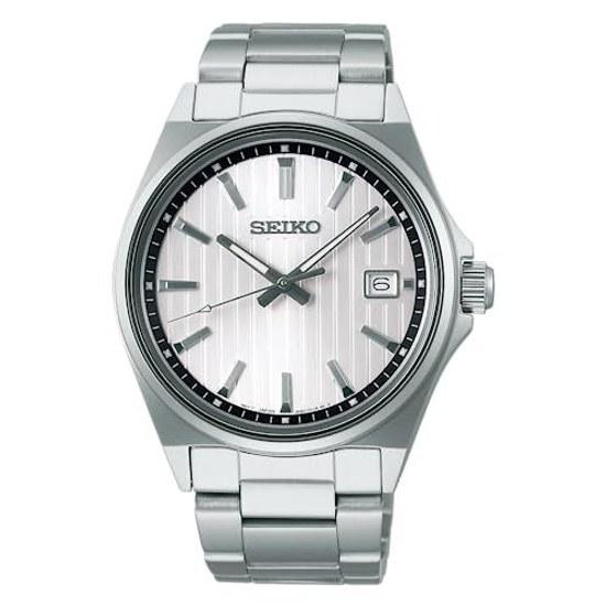 SEIKO SELECTION SBTH001 Mens Wristwatch Battery-operated Quartz Equipped Date Calendar 10 ATM Water-resistant Easy-adjust Strap White Dial Stainless