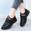 Flat-soled Leather Shoes for Women In Spring and Autumn New Elastic Single Shoes Versatile and Fashionable Velcro White Shoes