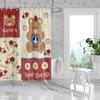 1Pc Cute Bear Printed Waterproof Shower Bathe Partition Privacy Hanging Curtain With 12 Hooks Multiple Size  Machine Washable