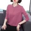 Elegant Women Long Sleeve T Shirt Loose Fit Outerwear Middle Age Mom Casual Top Base Layer Shirt