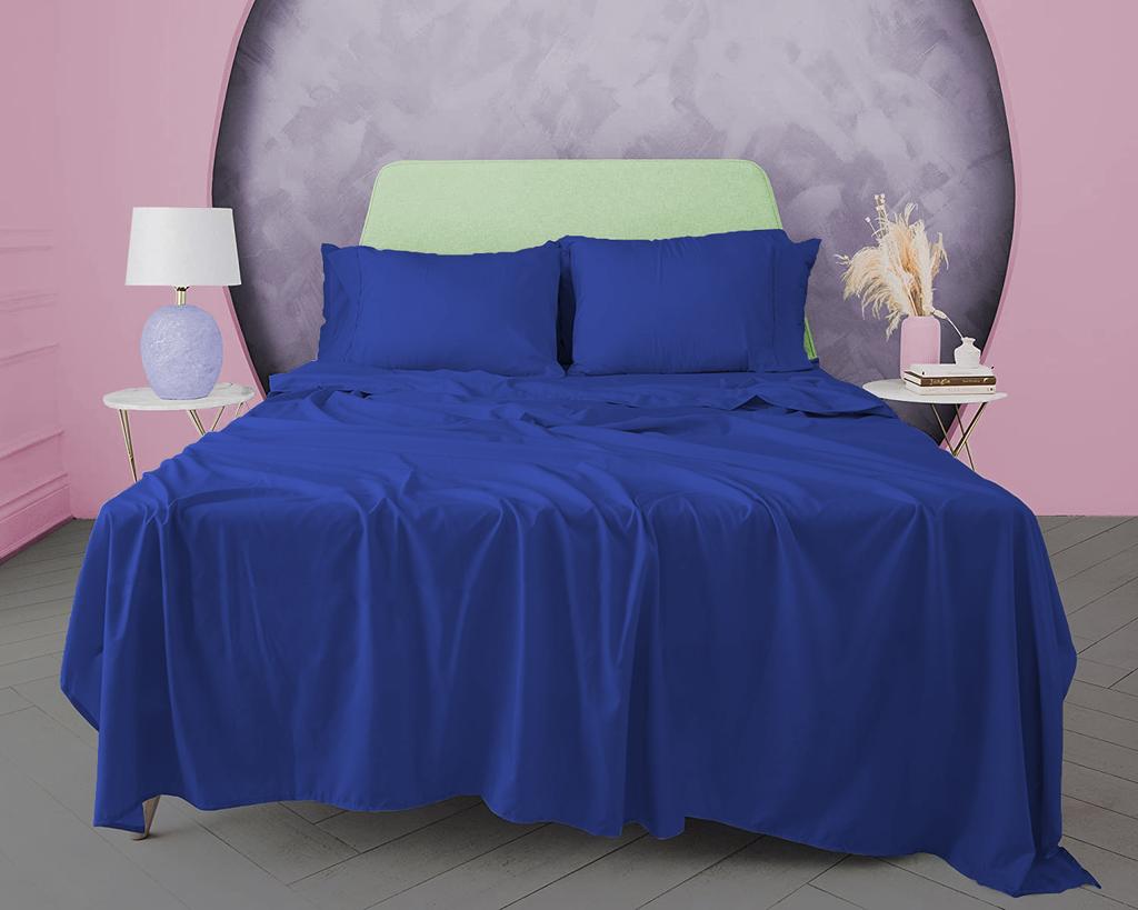 3dílná sada jednobarevných prostěradel ze 100% egyptské bavlny, 600TC - obsahuje 1 prostěradlo a 2 polštáře, různé velikosti a barvy