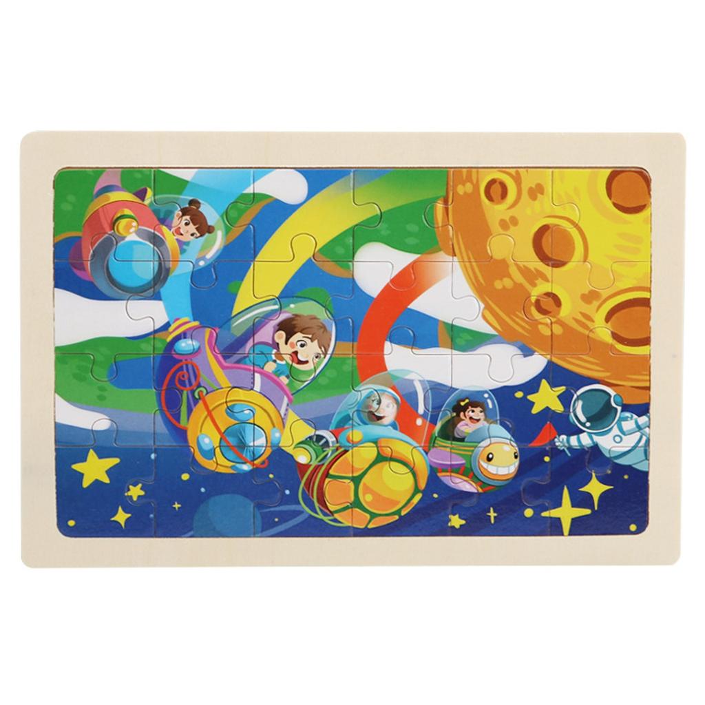 0.5cm Thick 24 Piece Cartoon Wooden Puzzle Puzzle For Children's Early Education And Puzzle Toys
