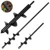 3 Pcs Auger Bits for Drill Ø80×300mm + Ø40×420mm + Ø40×220mm – Black Spiral Garden Drill Bit