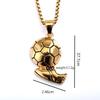 Men's Retro Stainless Steel World Cup Football Pendant Necklace