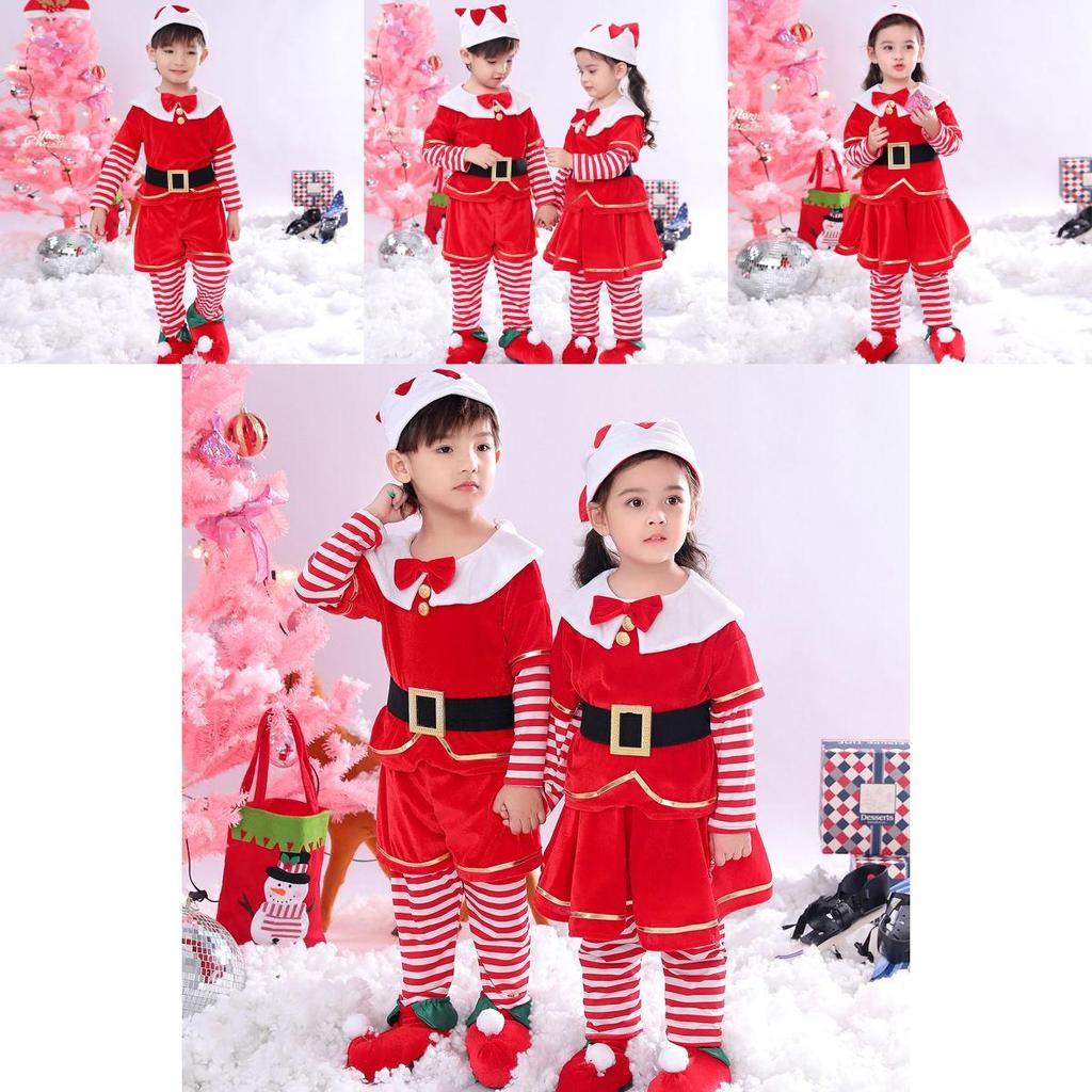 Joyful Christmas Elf Toddler Outfit For Xmas Party Claus Costume