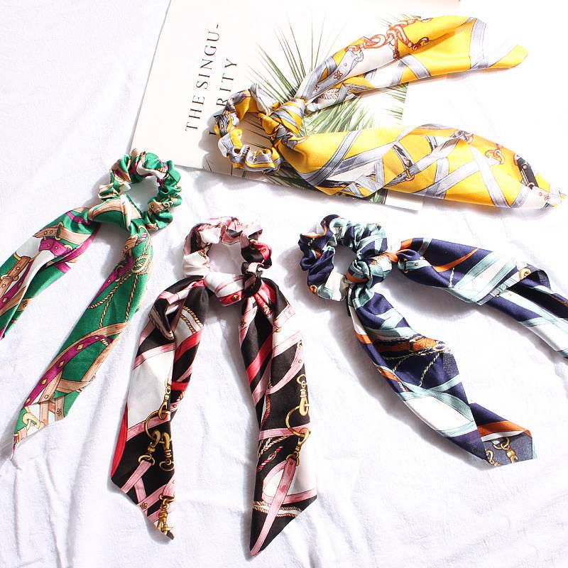 Sanganeri Print Cotton Elastic Hair Bands/Scarf Ponytail Holder/Scrunchie Ties main image 1