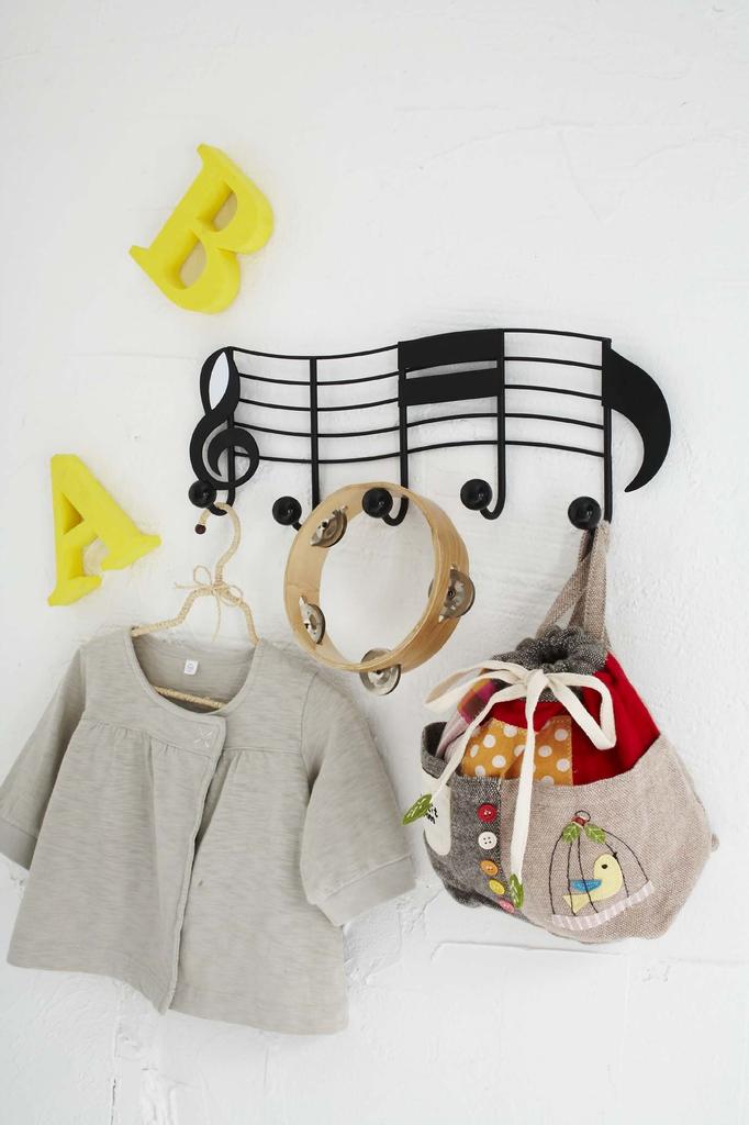 Yamazaki Musical Black Two-Way Hanger, Note, 6342,