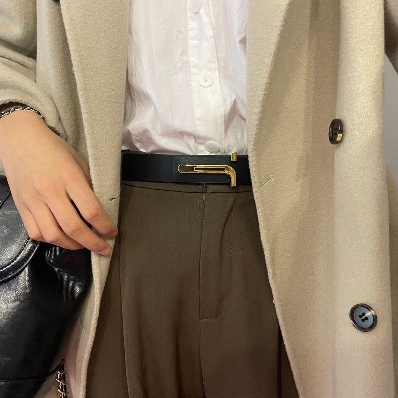 

Ladies Fashion Contemporary Belt For Jeans Available In Black And Colors Coffee Black Gold 110cm