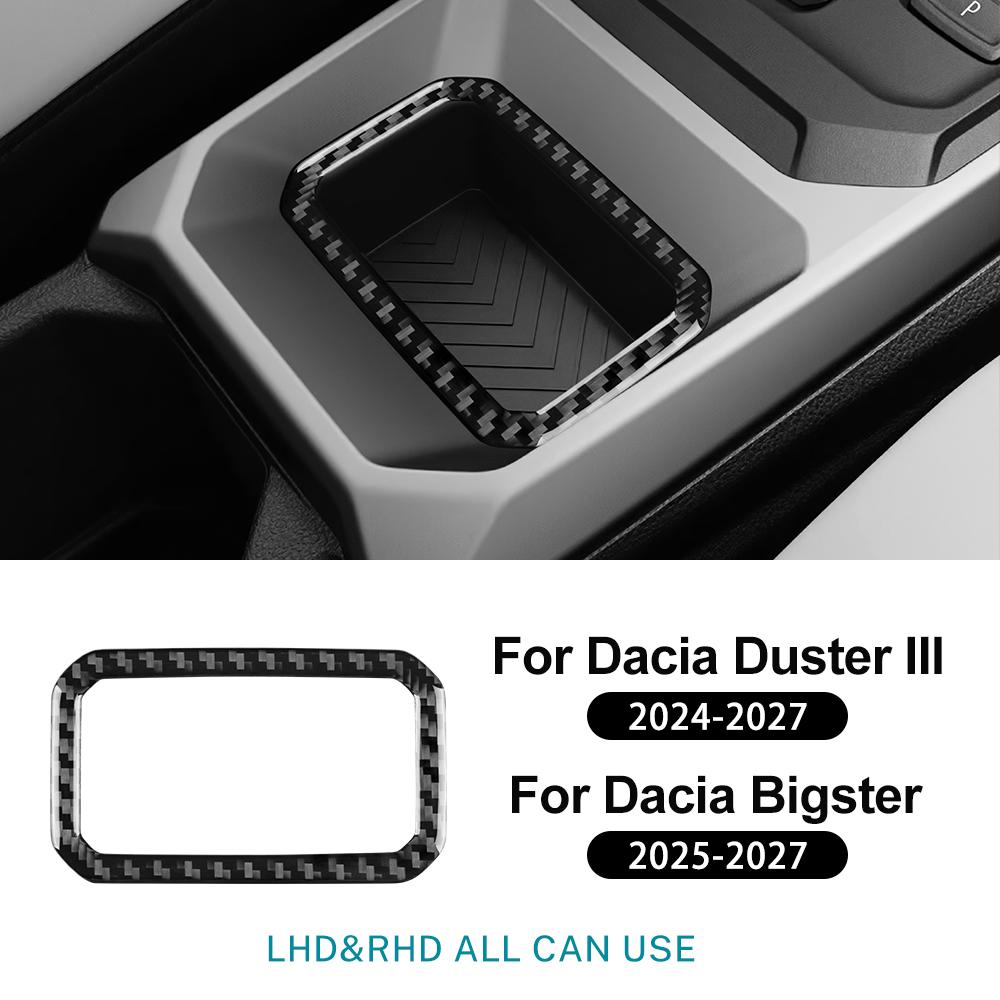 Soft Carbon Fiber Sticker For Dacia Duster 2024 2025 2026 2027 Dacia Bigster 2025 2026 2027 Center Console Storage Box Frame