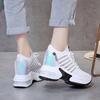 2025 New Women's Mesh Invisible Heightening Women's Wedge Heel Lace-up Sneakers Fashion Color Matching Women's Shoes