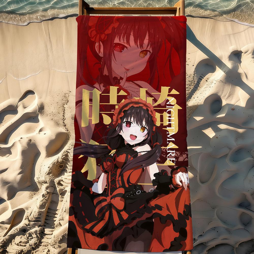 Anime T-Tokisaki Kurumi-S Towel Sports Quick Dry Travel Camping Gear Sandproof Soft Light Large Beach Towel