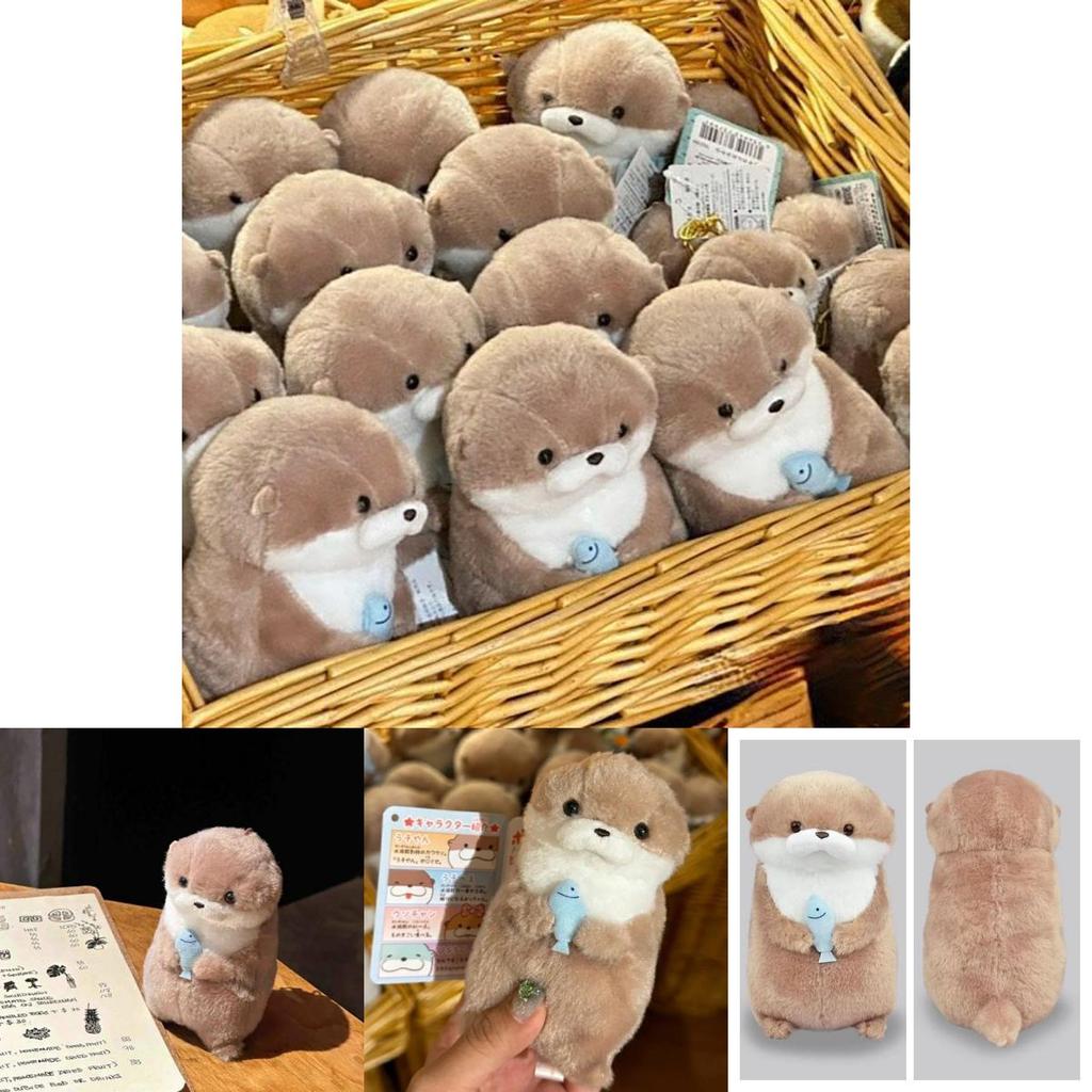 Cute Amuse Otter Plush Toy With Fish Adorable Gift For Girls Hanging Decoration