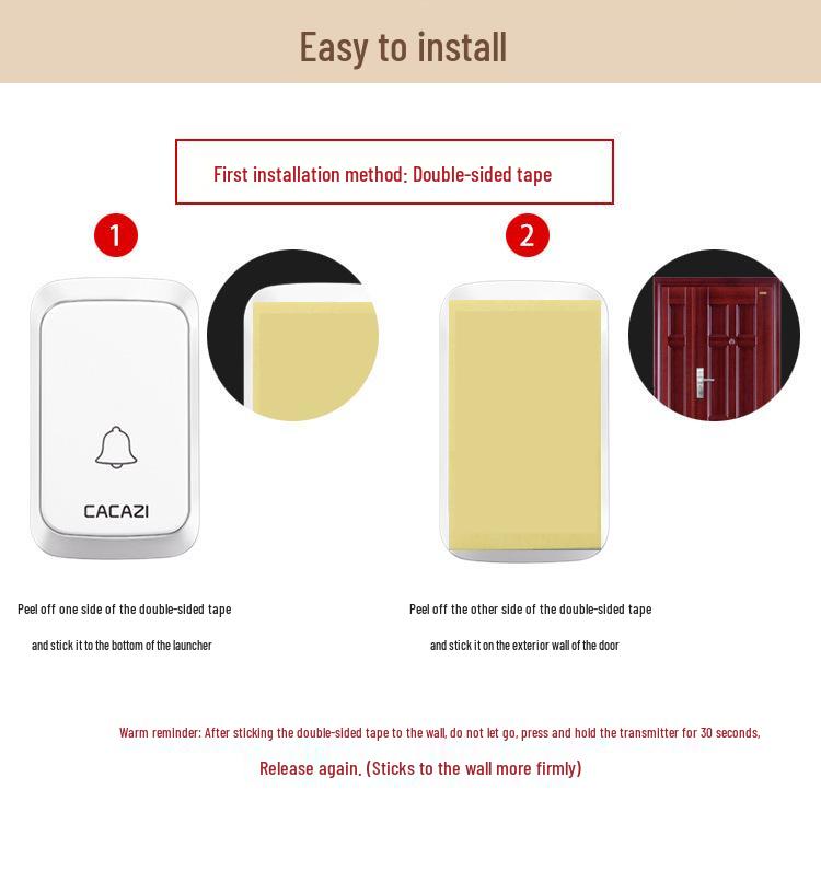 Smart Waterproof Cordless Doorbell with One-to-One Battery Powered DC Model