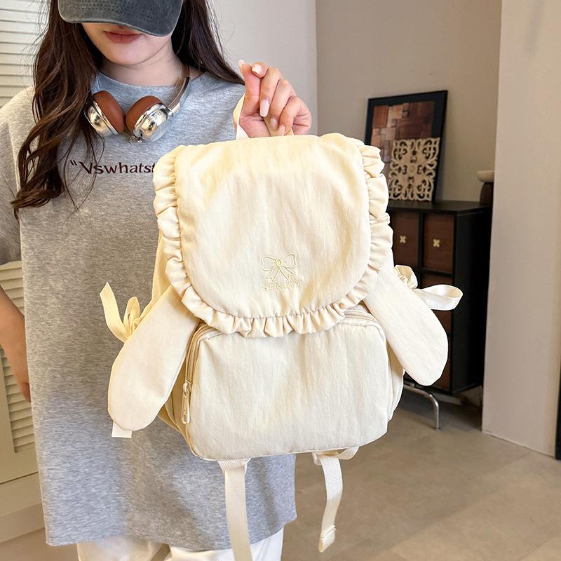 Schoolbag Korean Ins Rabbit Ears Small Backpack Female Niche High Value College Student Schoolbag Light Commuter Casual Backpack