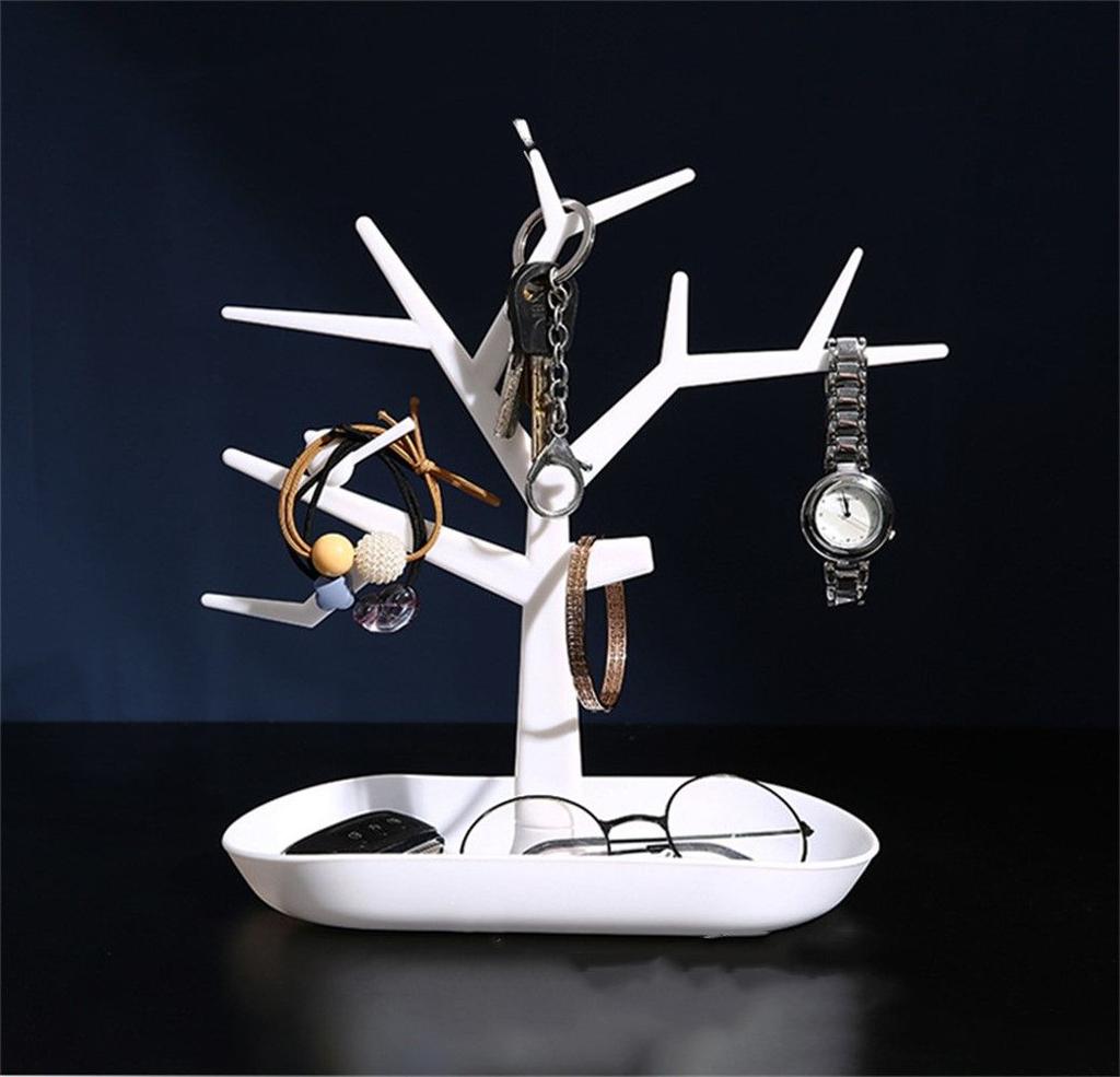 Home Creative Plastic Bird Tree Design Jewelry Rack Key Storage Rack Key Holder