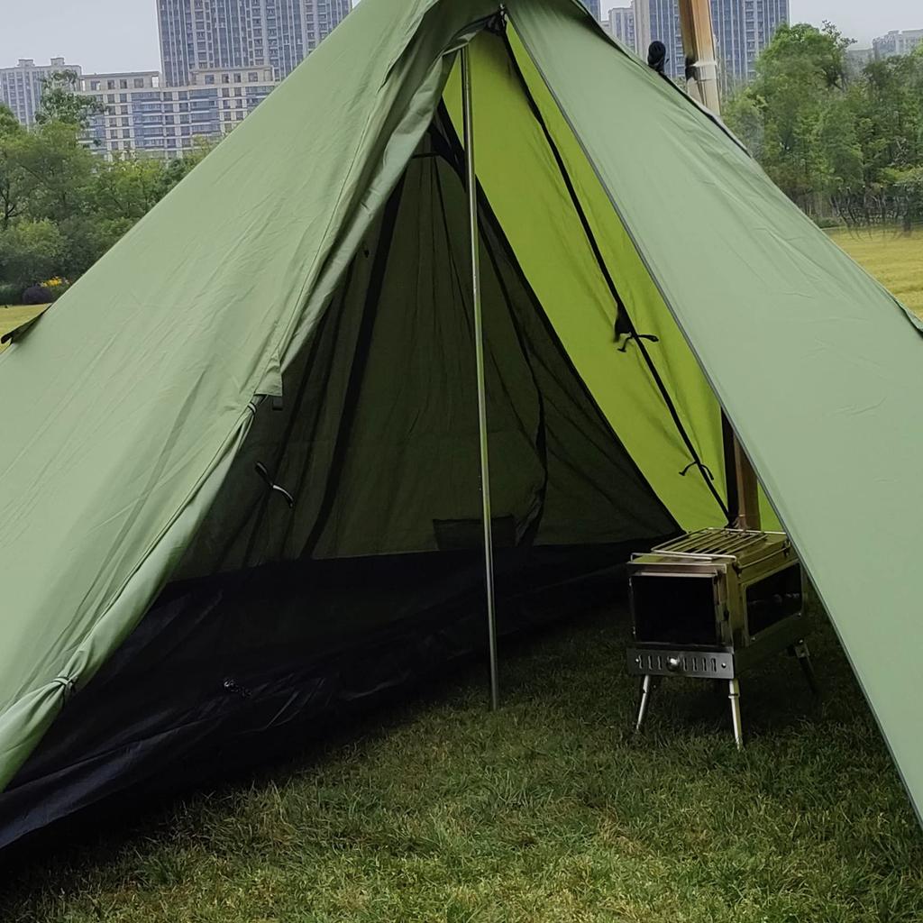 Longeek Half Mosquito Net for Single Pole Tents (with Waterproof Carpet) 4-Season Backpacking Travel Tent