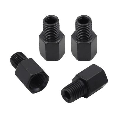 KKLM 10mm auf Reverse 10mm Spiegel Motorrad Schraubadapter mit Höhenverstellungs-Distanzstück 4 Stück Schwarz Super Passform für Motorrad/Dirt Bike/ATVS/UTV