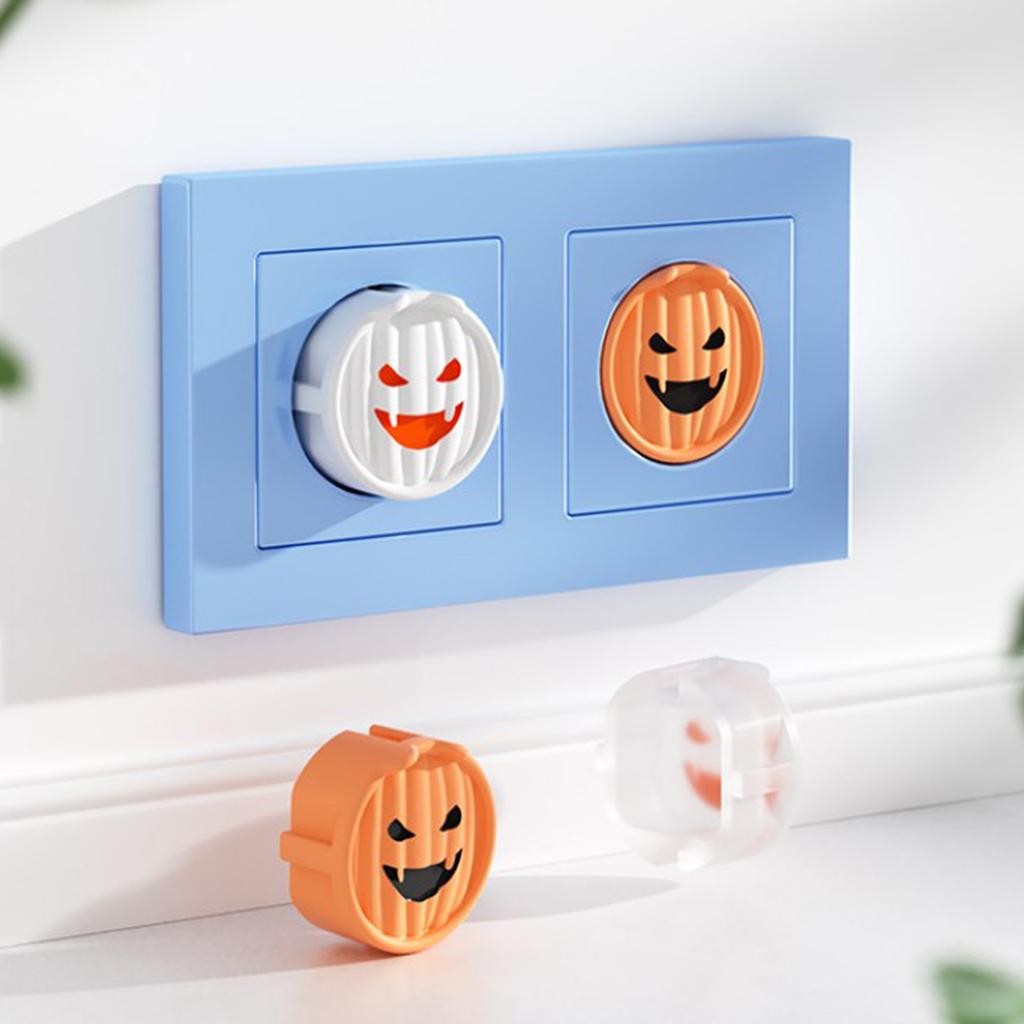 Kindersicherung Steckdosenschutz Cartoon Halloween 2-poliger runder Stecker Schutzabdeckung für Standard-EU-Steckdosen