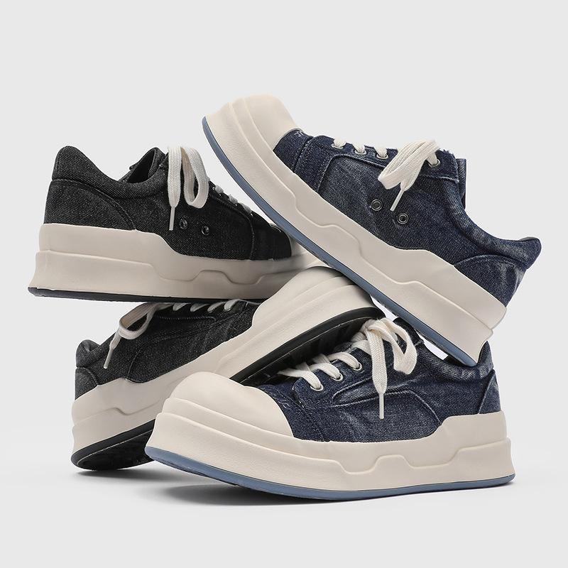 Breathable canvas shoes New niche big head thick sole thick sole heightening casual shoes X