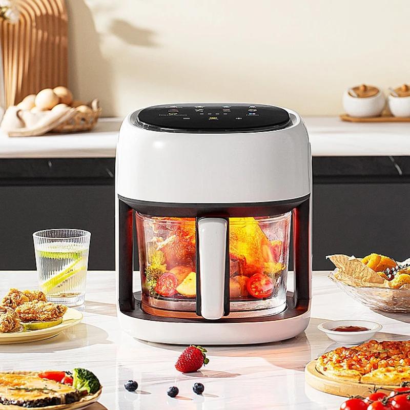 Intelligenter 4,5L Glas-Heißluftfritteuse – Sichtbares Garen, Leicht zu reinigen, Multifunktionaler All-in-One Elektrischer Frittierer für Zuhause