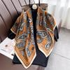 90x90cm Female Square Shawl Scarfs Flower Printed Handkerchief Scarf Women Headband Bandana Head Scarves