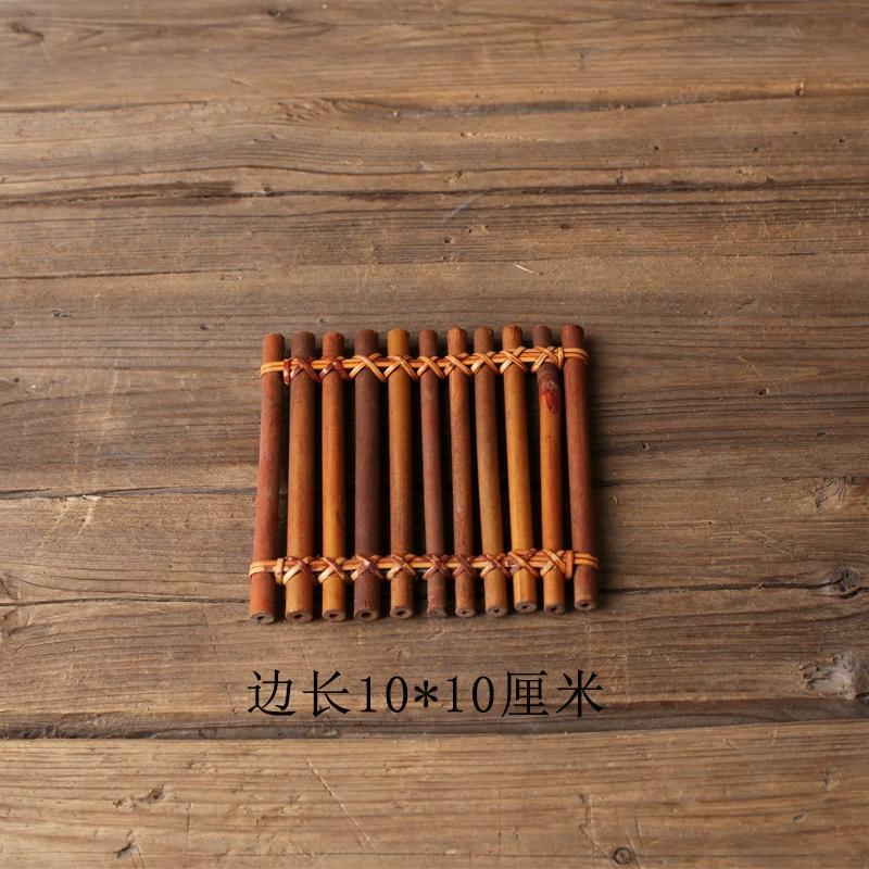 Bamboo Coasters Pot Pad Tea Pallet Cup Mat Bamboo Weaving Table Placemat Kung Fu Tea Decoration Tea Set Ceremony Accessories