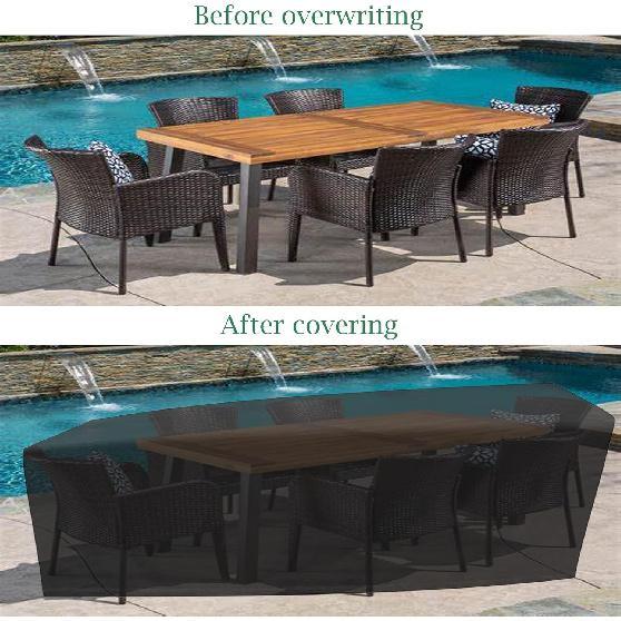 Patio Furniture Covers 48" L x 48" W x 29" H, Garden Furniture Covers Waterproof, Heavy Duty Patio Furniture Covers, Dust Proof Tear-Resistant