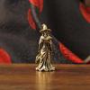 Retro Brass Magic Witch Mini Figurine Handcrafted Desktop Ornament Cute Home Decor for Living Room Bedroom Witchy Gift