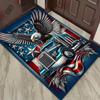 American Flag Eagle Rug for Patriotic Homes | 3D Truck Design Carpet | USA Themed Living Room Decor Skid resistant carpet