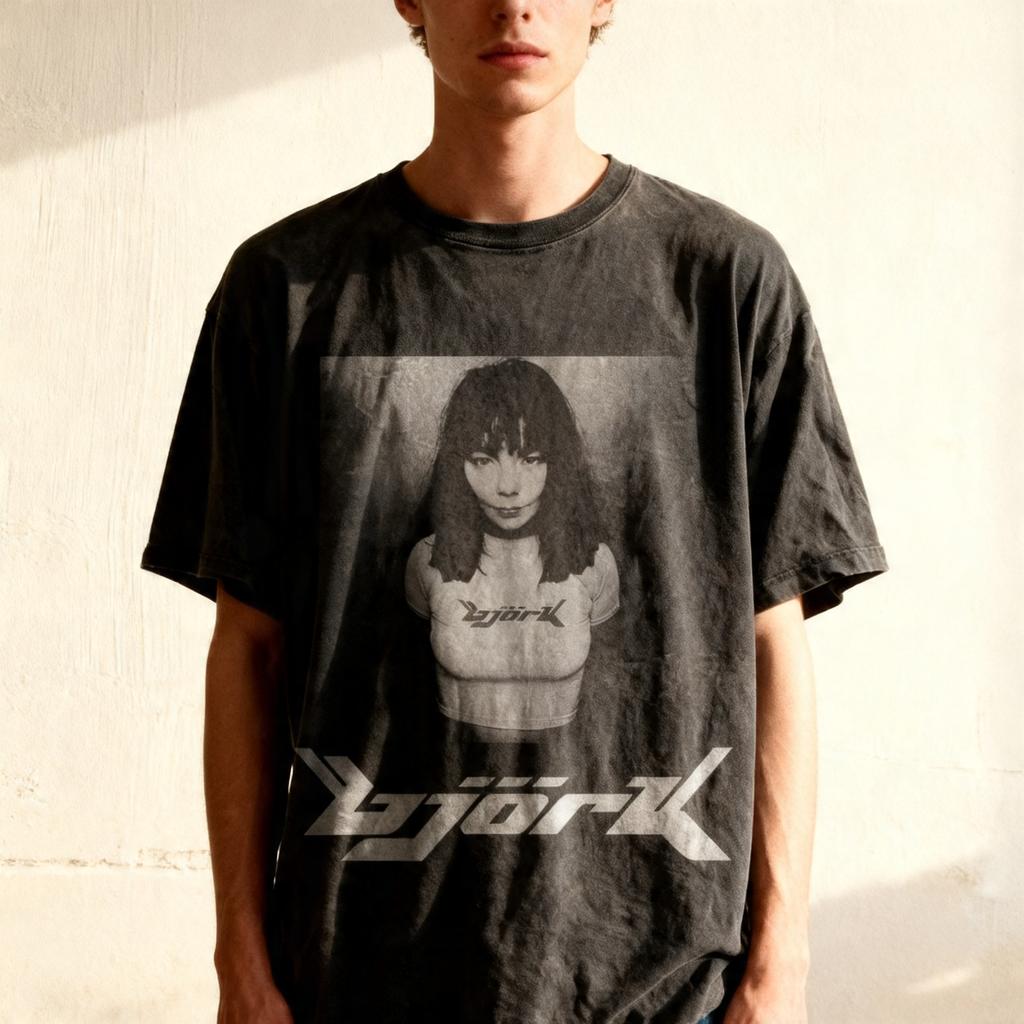T-Shirt Bjork Debut Retro Vintage Grafica Album Unisex Uomo Donna