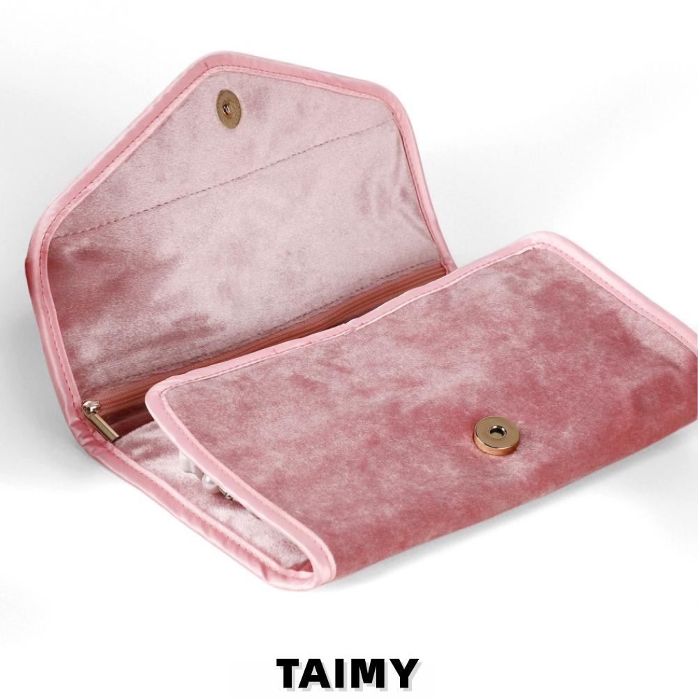 Custom Logo Luxury Velvet Jewelry Pouch Portable Foldable Travel Jewelry Organizer Bag Multi-compartment Jewelry Bag