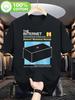 Humorous TShirt for Unisex Inspired by The IT Crowd Black with Blue Box Design Comfortable Heavyweight 180Gsm