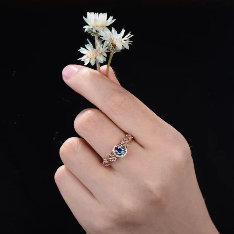 A new Korean-style micro-set fashionable and simple zircon ring for women