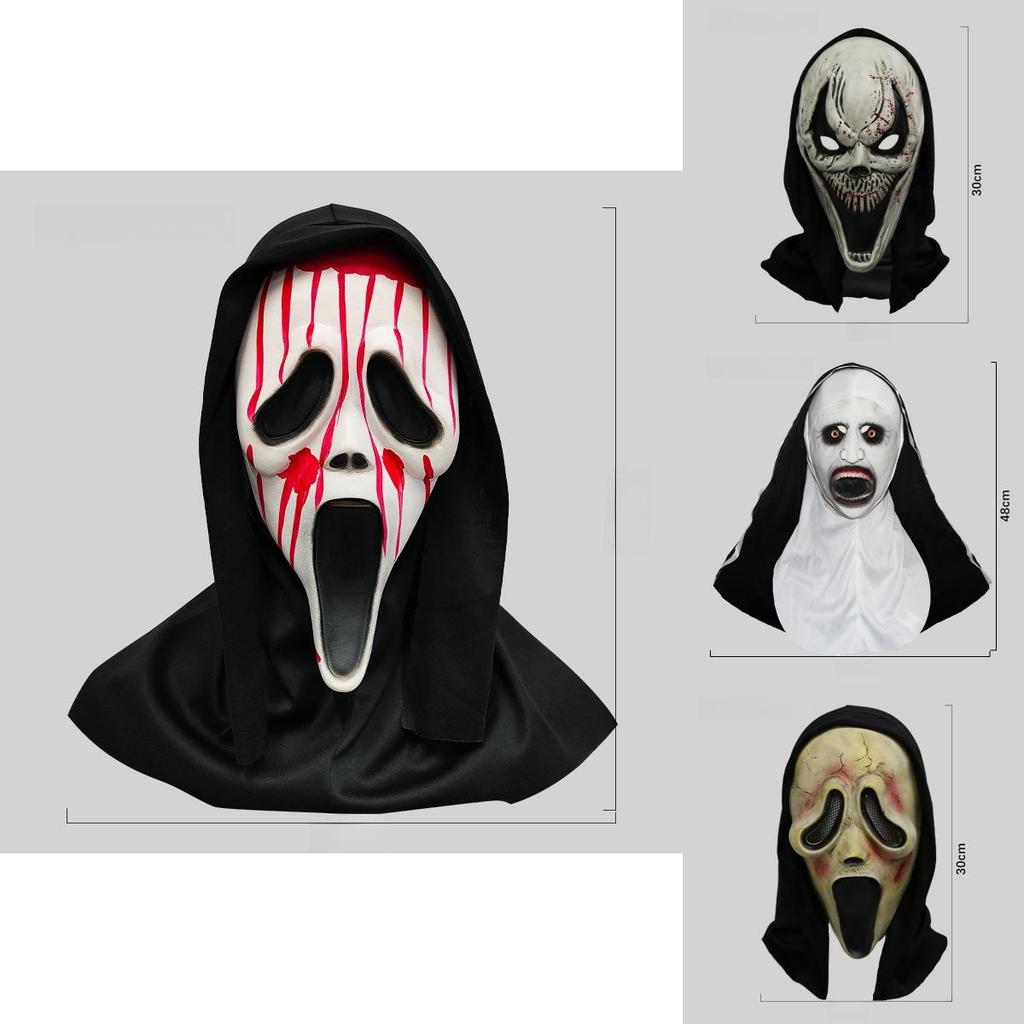 Creepy Scream Face Mask Collection Halloween Costume Latex Scary Props For Parties
