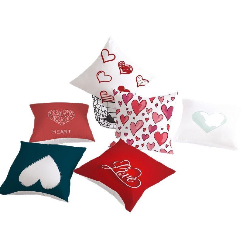 Valentine's Day Digital Printed Car Pillow Cushion Cover Core-Free Home Soft Decoration
