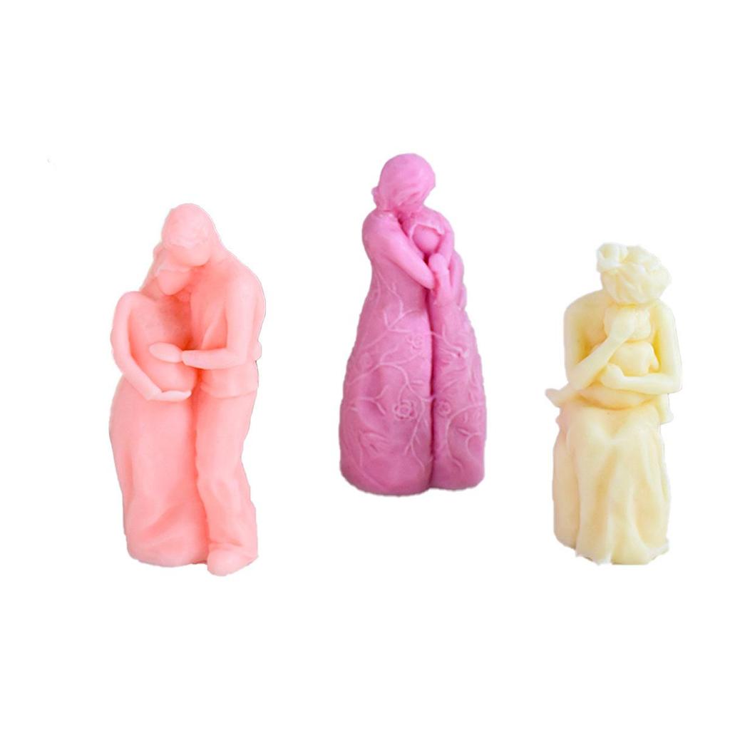 1PC Growth Life Candle Silicone Mould DIY Life Series Trilogy Nurturing Baby Gypsum Resin Ornament Mould