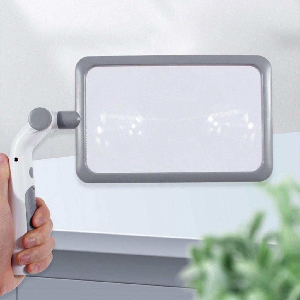 Square 48-LED Lens Tool Warm and Cool Light Handheld Lamp Large Size Enlarging Glass