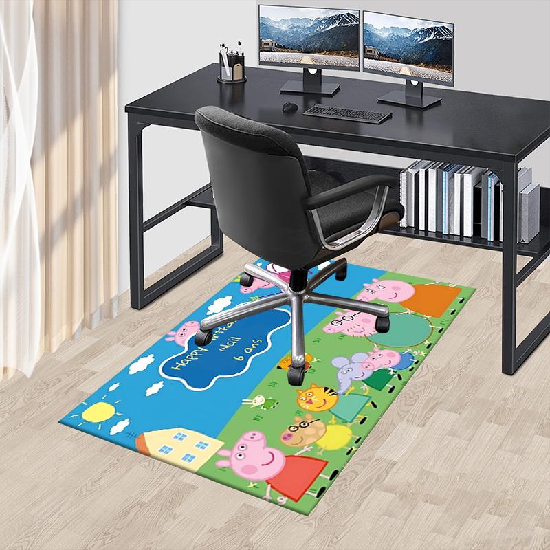 1pc Peppa Pig Fun Stars Carpet for Playroom Bedroom Living Room Sofa Home Decor,kids Game Area Rug Non-slip Floor Mat Y723128