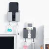 HdoorLink Wall Phone Holder Fixed Mounted Storage Bracket Box Multifunction Remote Control Mobile Phone 3M Paste Socket Hook Hanger
