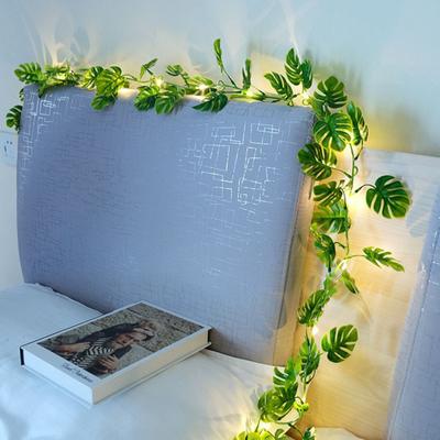 Monstera pozostawia sztuczną winorośl łańcuchy świetlne bajkowa lampa do dekoracji salonu w sypialni