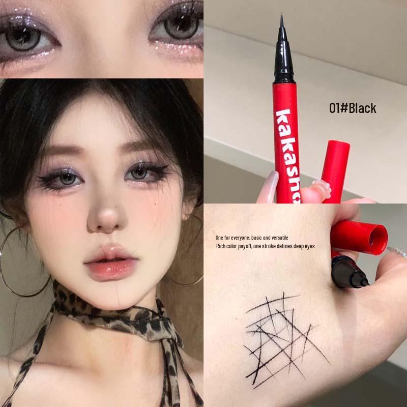 Kakashow Ультратонкий водостойкий быстросохнущий лайнер-ручка для глаз: Стойкий, высокопигментированный макияж, который не размазывается. 0.6ml