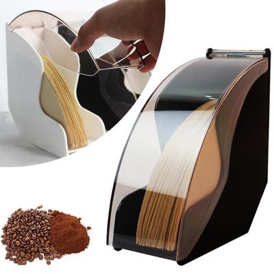 Hand Drip Coffee Filter Paper Holder Storage Rack with Acrylic Cover Dispenser Storage Barista Tools for Kitchen Utensils